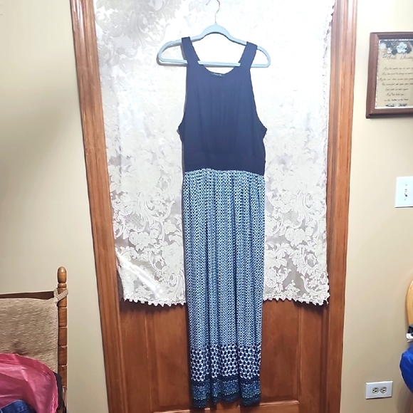 Blue Pleated Sleeveless Halter Maxi Dress - Picture 1 of 3